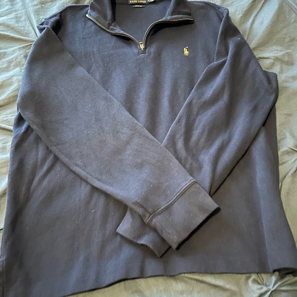 Ralph Lauren 3/4 Zipper Pullover Size LG Navy - Picture 2 of 2